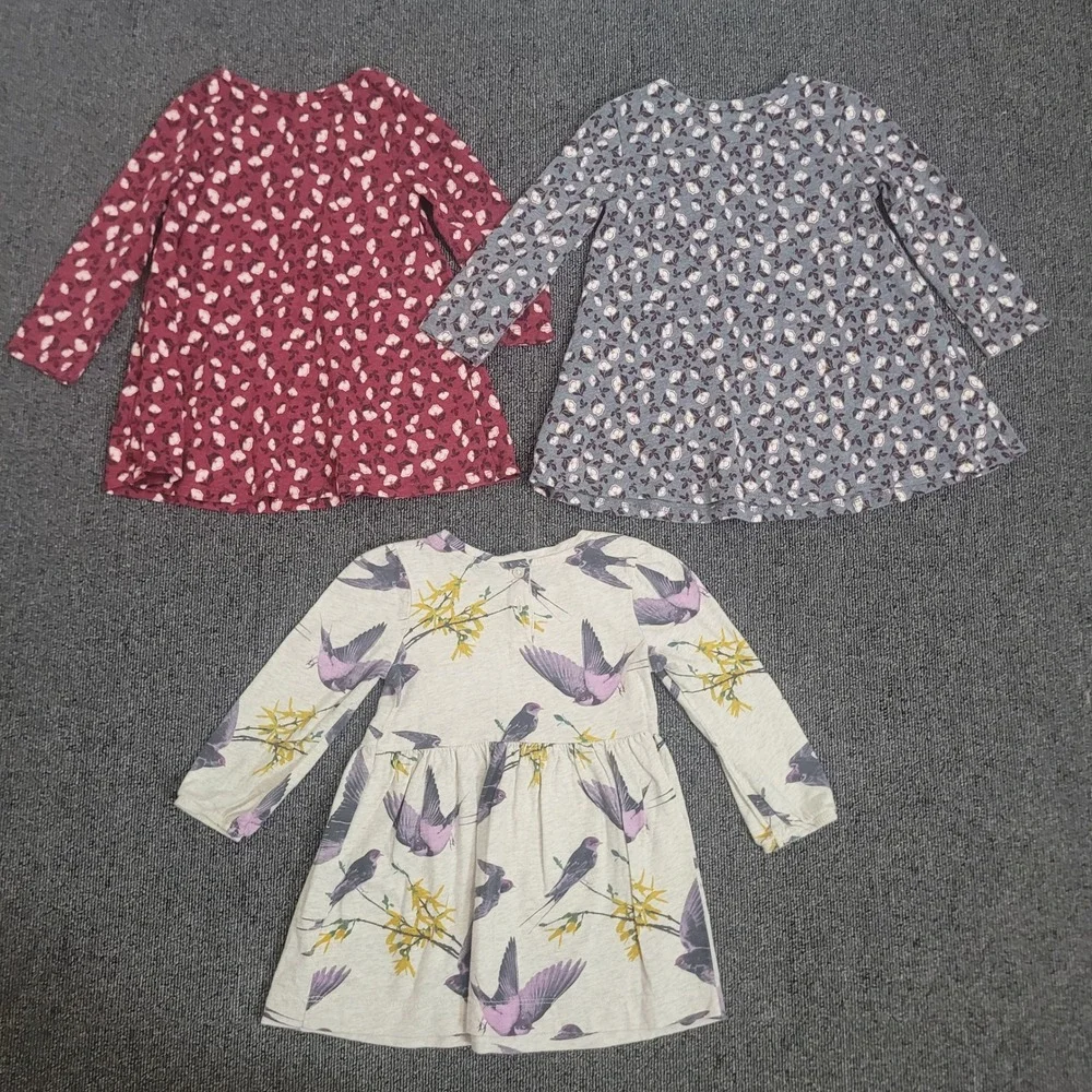 Old Navy babyGap 18-24M Dress Lot Toddler Girl Floral Bird Long Sleeve 3pc